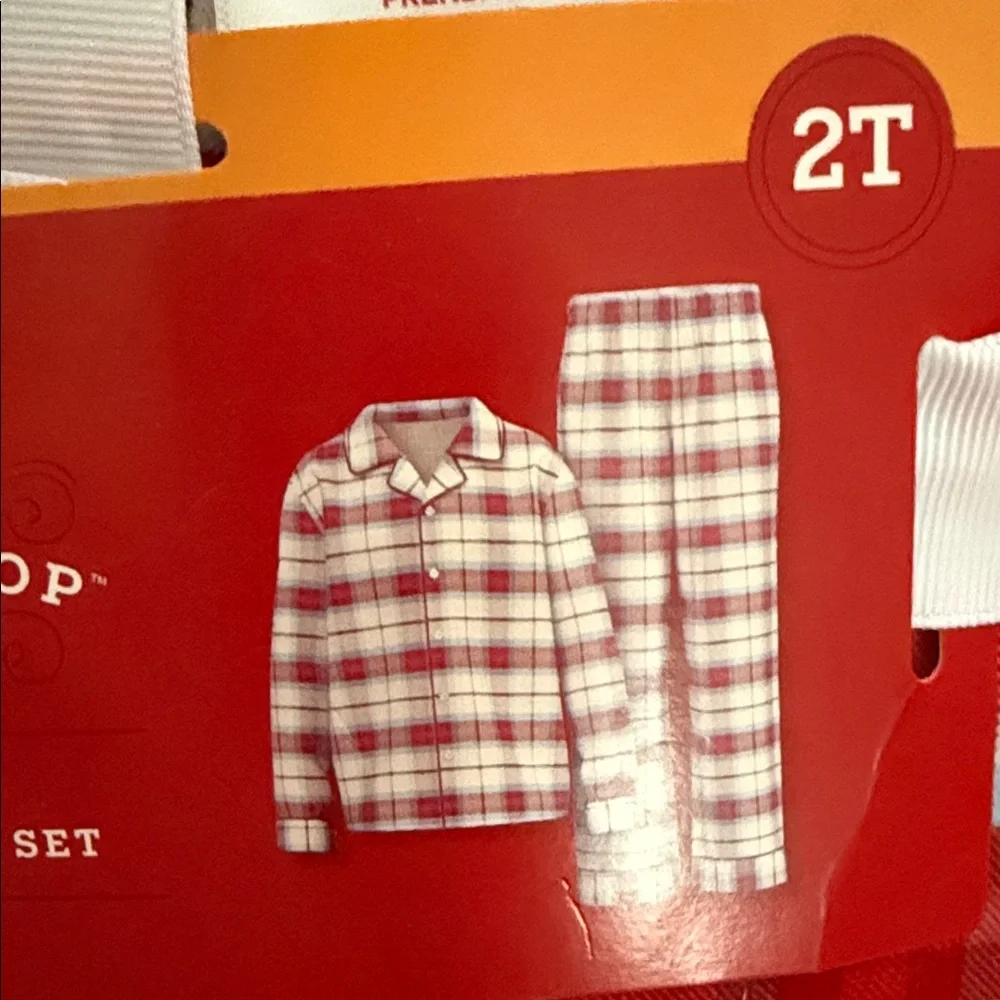 Wondershop Red and White Plaid Toddler Pajama Set